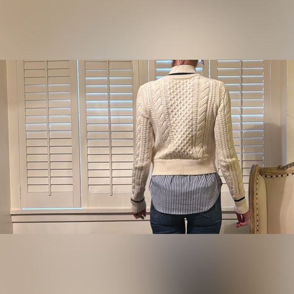 Veronica Beard cable knit mixed media sweater - Picture 9 of 14